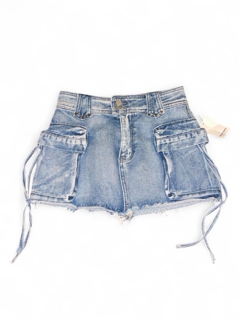 Women’s Light Blue Denim Cargo Mini Skort